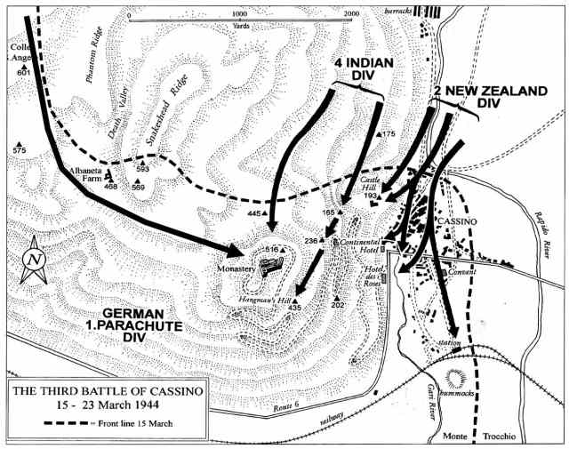 <p class='eng'>Third battle of Cassino 15-23 March 1944.</p>