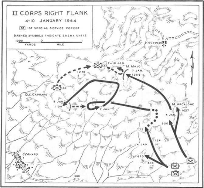 <p class='eng'>II Corps right flank. 4 - 10 January 1944.</p>