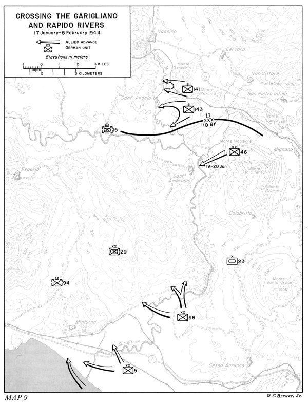 <p class='eng'>Crossing the Garigliano and Rapido rivers. 17 January-8 February 1944.</p>
